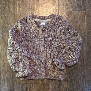 GAP Brown Knit Button-Up Sweater